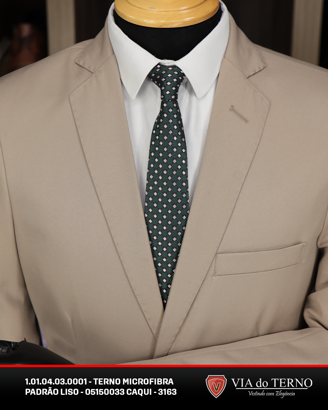 09 terno slim comfort caqui microfibra