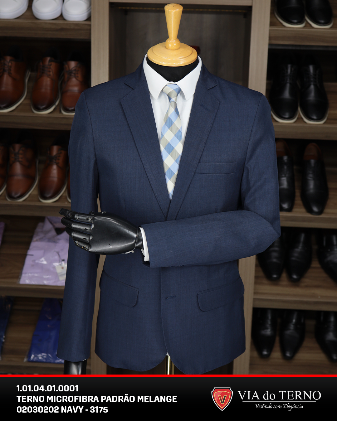 01 terno slim azul navy melange microfibra