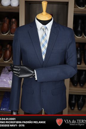 01 terno slim azul navy melange microfibra