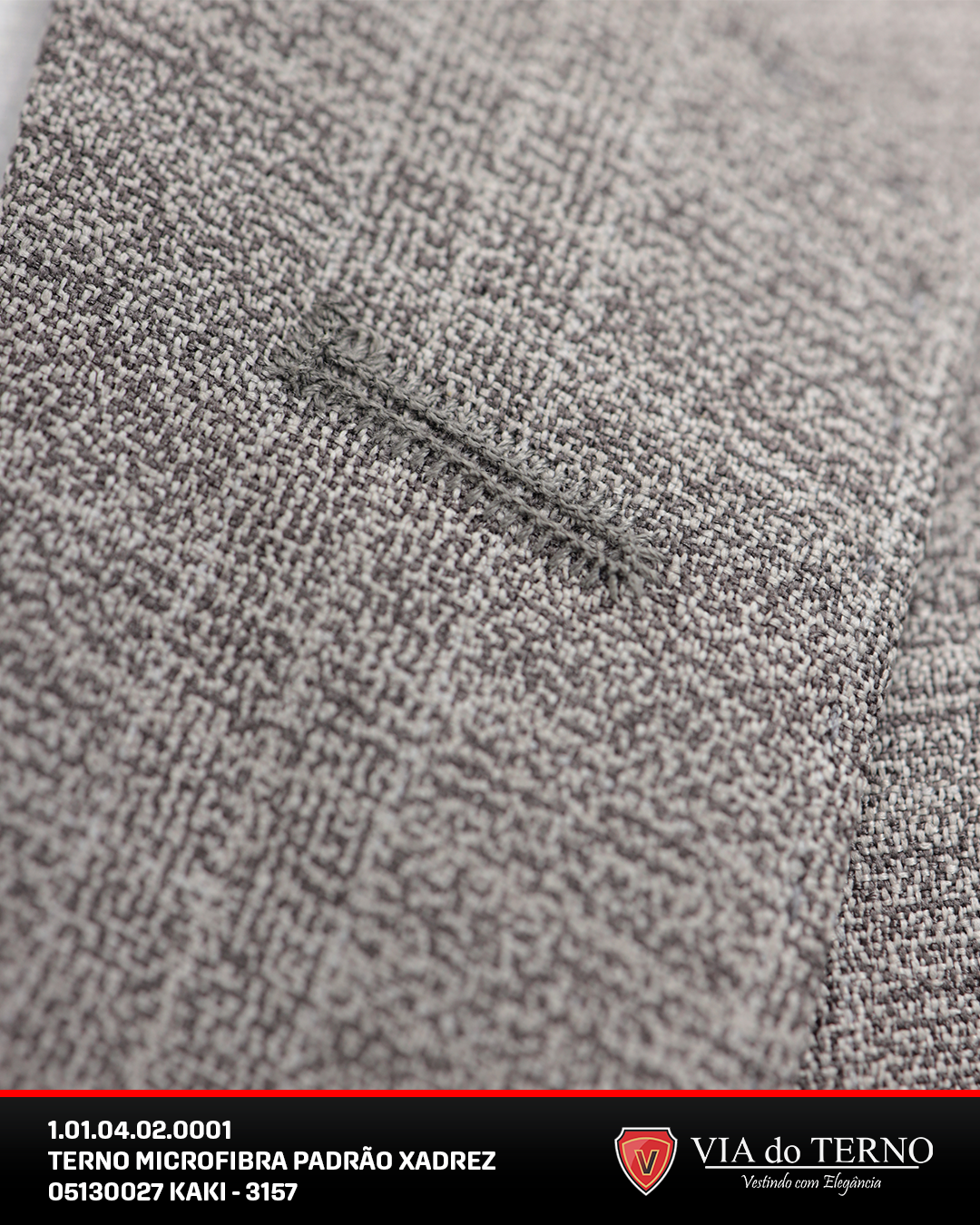 05 terno slim xadrez kaki microfibra