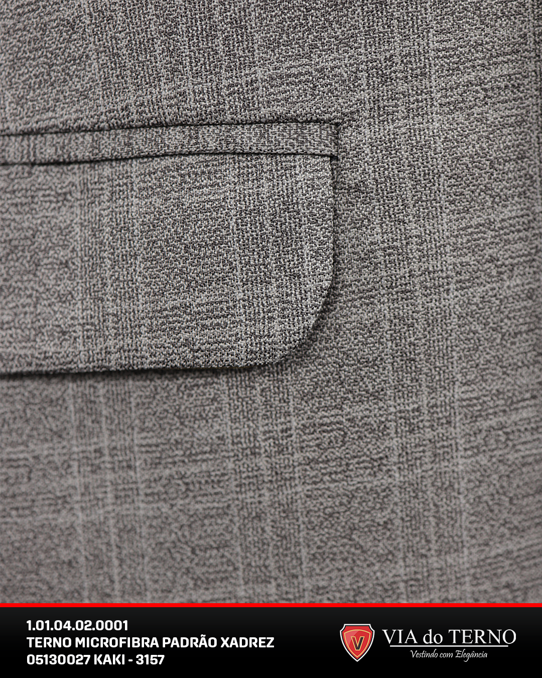 06 terno slim xadrez kaki microfibra