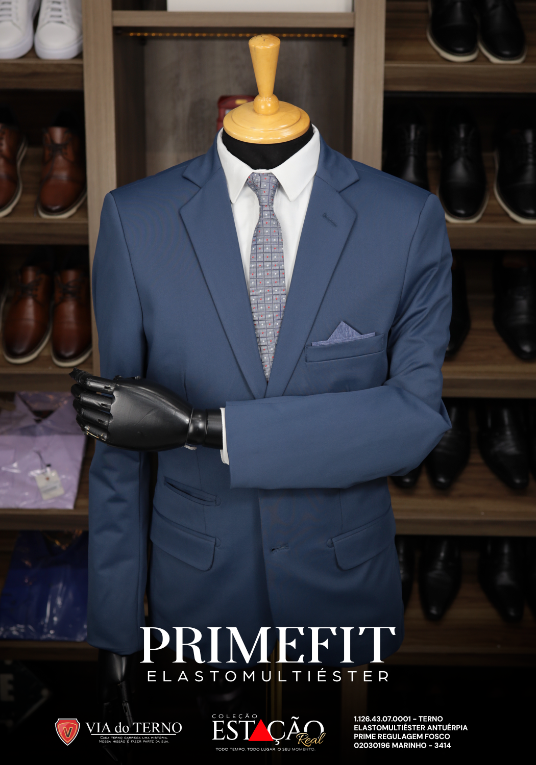01 terno prime fit elasto multiester azul marinho calca c regulagem