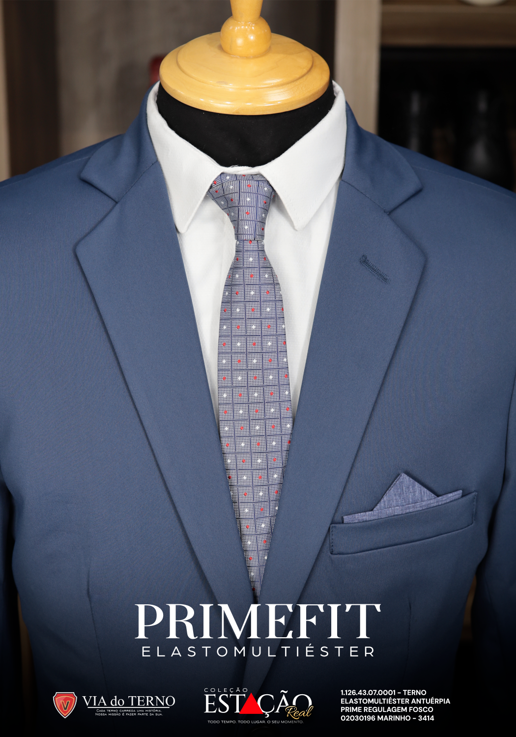 08 terno prime fit elasto multiester azul marinho calca c regulagem