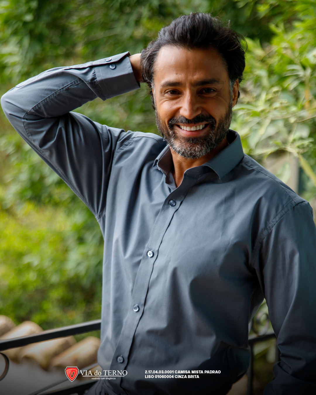08 camisa social slim mista cinza brita estacao real